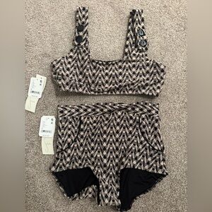 Seea Georgia High Waist Bikini Bottom and top - Aries NWT size M